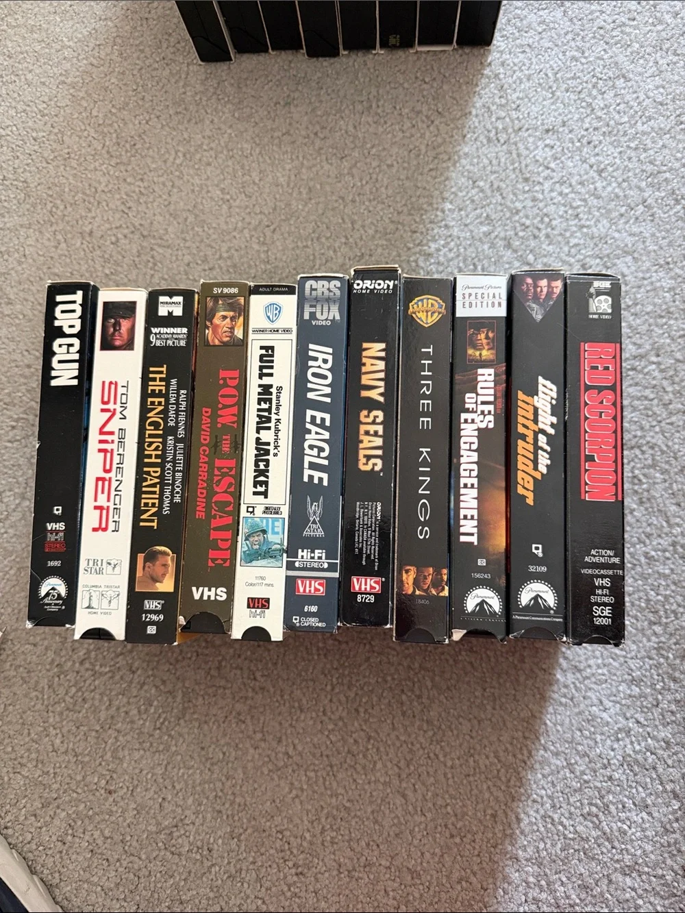 11 vintage action, drama, and thriller military VHS tapes
